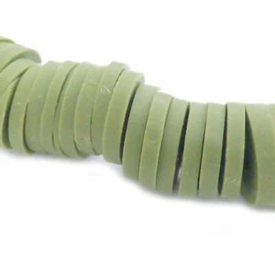 Perlen Polymer Clay ca. 6 mm oliv grün Heishi ca. 400 Spacer nenad-design S79 - Bild 1 von 4