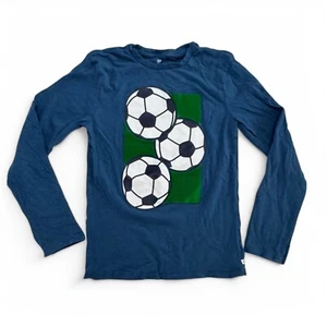 GAP Kids Soccer Ball/Football Graphic Long Sleeve T-Shirt, Size: XXL, Blue -USED - Picture 1 of 4