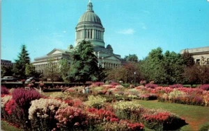 Postal vintage jardines hundidos en el Capitolio del Estado Olimpia Washington WA 2428 - Imagen 1 de 2