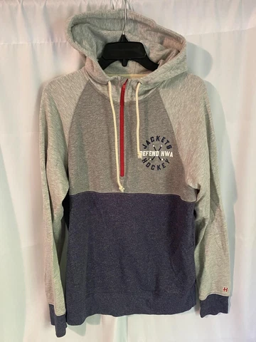 Homage Columbus Blue Jackets Defend NWA 1/4 Zip Hoodie Pullover Small Cover