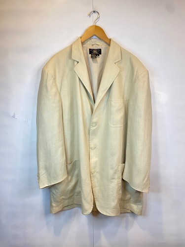 OFF WHITE Giacca sportiva blazer RRL Double RL Ralph Lauren 100% lino bianco sporco uomo XL