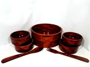 Wooden 7 Piece Salad bowl Set - Picture 1 of 11