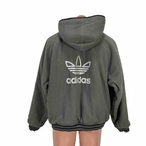 Vintage 90s Adidas Insulated Hooded Black Jacket Reversible Parka sz L y2k - Picture 1 of 15