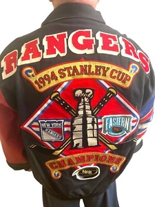 1994 NHL Rangers Stanley Cup Champions Jacke XL Jeff Hamilton Mantel schwarz/rot - Bild 1 von 19