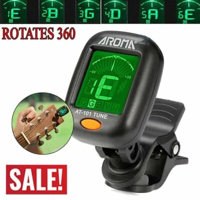 LCD Digital Gitarre Stimmgerät Tuner Clip-On für Bass Violine Ukulele Gitarren - Bild 1 von 4