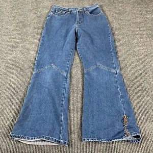 VTG Arizona Jeans Girls 16 R Blue Denim Dark Wash Flared Flare Boho Hippie Y2K - Picture 1 of 13