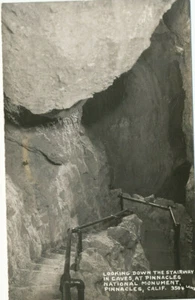Pinnacles CA * Stairway in Caves RPPC Laws 1930s Nat. Monument Monterey Co. - Picture 1 of 2