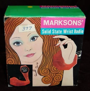 Vintage NEW MARKSONS' Wrist Radio Solid State Model 0001 Yellow #23 - Picture 1 of 2