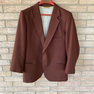Kuppenheimer Designer Collection brown western blazer sport coat size 40 R 70s - Image 1 of 4
