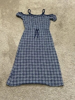 Old Navy Girls Dress Size Large Multicolor Print Classic Comfort Cold Shoulder - Image 1 of 4