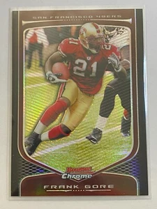 🏈 Tarjeta paralela refractor de fútbol americano cromado Topps Bowman 2009 #34 Frank GORE 🏈 - Imagen 1 de 2