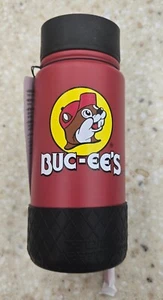 Buc-ee’s Buc-ees Red & Black Stainless Bottle 16 oz Silicone Handle Top & Bottom - Picture 1 of 7