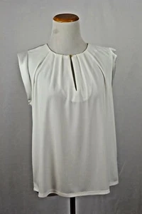 Robert Rodriguez Off White Ivory Cap Sleeve Alice Polyester Relaxed Shirt Small - Picture 1 of 6
