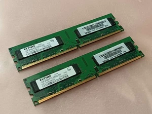 Elpida 2GB (2x 1GB) EBE10UE8ACWA-6E-E PC2-5300 2Rx8 DDR2 SDRAM DIMM CL5 1.8V - Imagen 1 de 4
