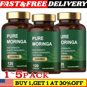 Paquete de 1~5 cápsulas orgánicas de moringa | 2400 mg | 120 unidades | Alta resistencia - Imagen 1 de 6