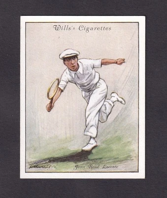 Jean Rene Lacoste, Wills Lawn Tennis 1931 cigarette card - Image 1 of 2