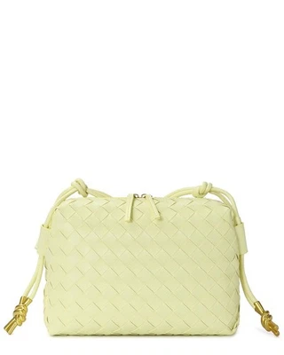 Tiffany & Fred Paris Large Woven Leather Crossbody Women's Yellow - Image 1 of 3