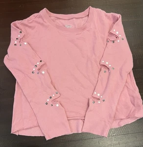 Pink Justice Girls Cutout Long Sleeve Sweater - Picture 1 of 4