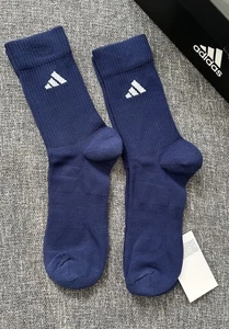 Adidas Calze Crew Cotone Imbottito Grandi 7-11 Uk Regalo Uomo Donna Blu Navy Palestra - Foto 1 di 6