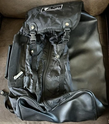 Vintage Sammies by Samsonite Black Backpack Duffel Luggage Bag Part Faux Leather - Image 1 of 4