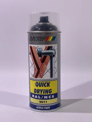MOTIP RAL 9011 Graphit Schwarz  Glänzend Industrielack Spray Acryl 400ml 07158 - Bild 1 von 4