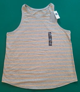 Gap Fit Women's Racerback Tank Gray w/ Orange Stripes Size XL New w/ tags - Picture 1 of 4