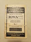 Original Associated Manufacturers AMANCO Hit Miss Engine Manual Ca. 1922