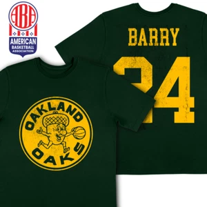 NWT Oakland Oaks Warriors ABA Basketball Retro #24 Rick Barry NBA T-Shirt S-5XL - Picture 1 of 4