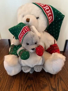 Vintage Abearham And Straus Plush Bear & Mouse Christmas - Picture 1 of 8