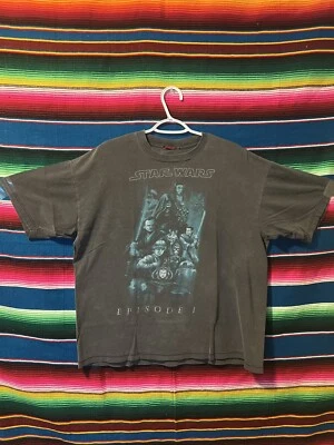 Camisa Vintage Star Wars Episódio 1 A Ameaça Fantasma Personagens 1999 Extra Grande Rara - Imagem 1 de 4