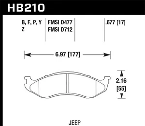 Hawk Performance HB210Z.677 Performance Ceramic Disc Brake Pad - Picture 1 of 2