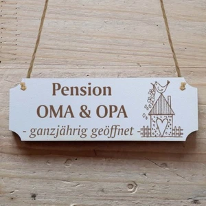 Türschild Dekoschild Shabbyschild Pension Oma Opa Schild Holz Tafel Wandschild ✔ - Bild 1 von 1