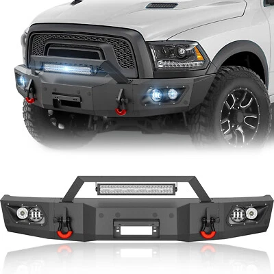 Front Bumper W/ Sensor Holes & Winch Plate For 2015-2018 Dodge Ram 1500 Rebel Foto 1 de 4