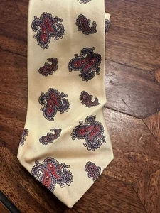 Oakton Ltd Mens All Silk 56" Classic Tie Black Blue Paisley USA Made - Picture 1 of 2