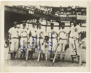 Foto firmada por DiMaggio Cronin Dickey Gehringer Greenberg 1937 MLB All-Star - Imagen 1 de 3