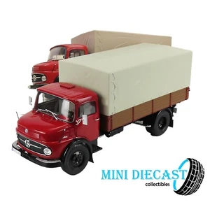 1966 MERCEDES BENZ L911 TRUCK TELONATO RED WITH CANVAS TOP 1:18 SCALE BY SCHUCO - Picture 1 of 7