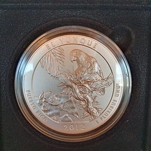 2012 P - El Yunque Nat. Forest - ATB - 5 oz Silver Coin - Mint Box & COA - .999 - Picture 1 of 5