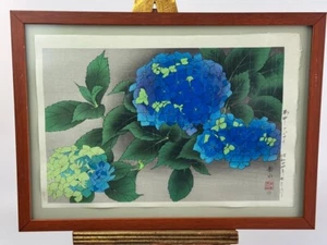 Gakusui Ide (Japanese, 1899-1978): Hydrangea in Rain, 1949. - Picture 1 of 4