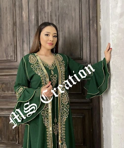 SALE New Moroccan Dubai Kaftans Farasha Abaya Dress Very Fancy Long Gown MS 478 - Picture 1 of 6