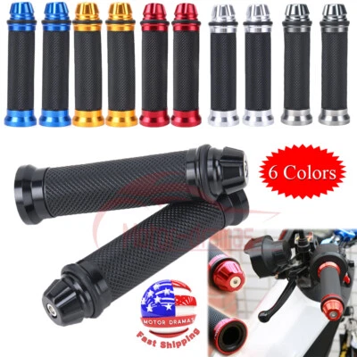 Motorcycle Hand Grips Rubber 7/8 22mm Handlebar For Honda Suzuki Kawasaki Yamaha - Image 1 of 4