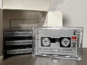 3M 541 mini dictating cassettes 4 pack 30 min 60725 New Vintage NOS - Afbeelding 1 van 9