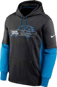 Carolina Panthers Hoodie Sweatshirt Nike Pullover NFL Black Blue Men's M Medium - Picture 1 of 2