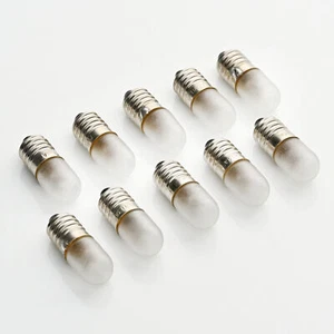 10 x 7V 2,1W 300mA 0,3A E10 10x28 / Birne Lampe / Lamp / SATINIERT MATT FROSTED - Picture 1 of 2