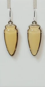 Yellow Arrowhead Shaped Drop Dangle Hook Earrings  1.5" - Picture 1 of 3