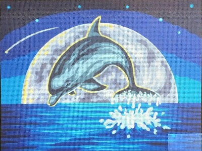 Needlepoint tapestry painted canvas 40.151 - Delphine (16"x20") GobelinL - Image 1 of 3