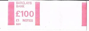BANCO BARCLAYS - BANDA DE BILLETES £100 - BILLETES £1 - UNC - Imagen 1 de 1