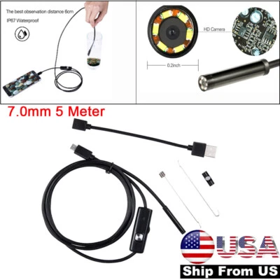 Inspección boroscopio endoscopio bomba de aceite motor coche 5M 7MM para Android cable blando Foto 1 de 4