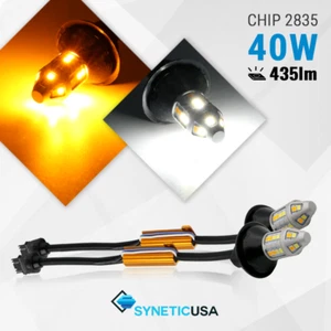 3157 Error Free Type-1 Switchback 30-LEDs White/Amber Turn Signal/DRL LED Bulbs - Picture 1 of 8