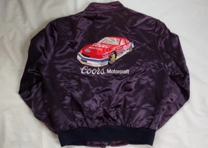 VINTAGE RARE FORD MOTORSPORT COORS BILL ELLIOTT CREW SATIN JACKET IN SIZE L - Picture 1 of 7
