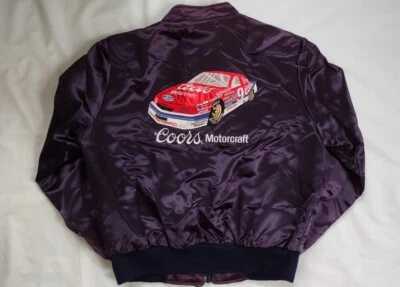 CHAQUETA DE SATÉN VINTAGE RARA FORD MOTORSPORT COORS BILL ELLIOTT CREW TALLA L Foto 1 de 4